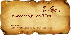 Debreczenyi Zsóka névjegykártya